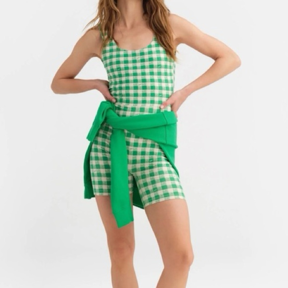MATE the Label Green Checkered Jumpsuit
